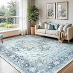 Lofus 6x9 Light Blue Rugs for Bedroom Living Room, Vintage Boho Carpet - Image 2