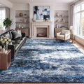 8x10 Area Rug for Living Room, Abstract Washable Large Rugs, Blue Gray by Lofus