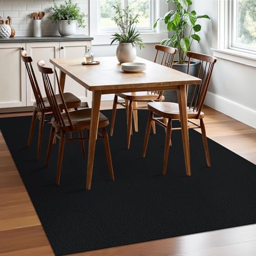 EARTHALL Washable Area Rug, Non Slip Living Room Rug, 5x7 Ft, Black Heather - Image 6