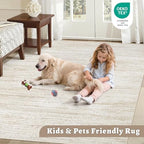 Area Rug 10x14 Living Room Rugs: Washable Modern Rug Large Non-Slip Soft Rugs Stain Resistant Printed Rug Indoor Carpet for Bedroom Dining Room Playroom Home(Beige, 10'x14') - Image 5