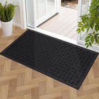 Mibao Front Door Mat Outdoor Entrance, 47" x 24" Heavy Duty Welcome Mat for Outdoor and Indoor, Waterproof Dirt Trapper Doormat, Super Absorbent Indoor Entryway Mat for Patio & Porch - Blue by Mibao