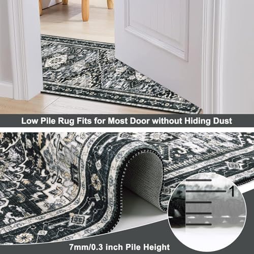 Yamaziot Washable Runner Rug, 2x8 Non-Slip Boho Vintage Hallway Kitchen Rug - Image 4