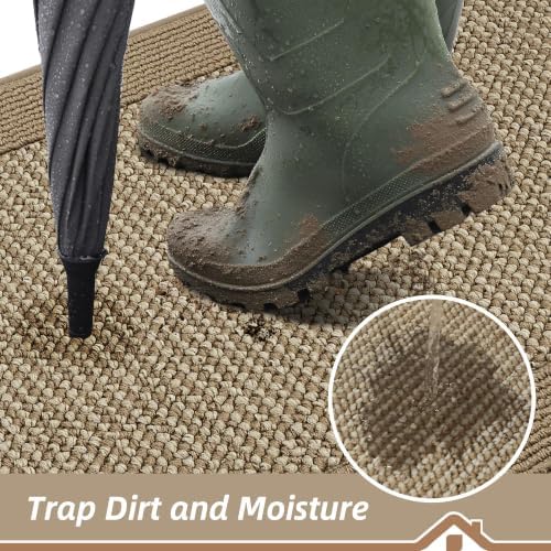 BEQHAUSE Indoor Door Mat 24" x 60", Dirt Trapper Door Mats, Beige - Image 3