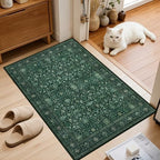 2x3 Area Rugs Living Room: Washable Rug for Bedroom Deep Green - Image 2