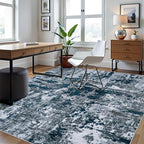 6x9 Area Rugs for Living Room Washable Bedroom Dining Room Navy Grey - Image 3