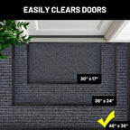 Front Door Mat, Indoor Outdoor Welcome Entryway Doormat, 48x36 Steel Gray - Image 4