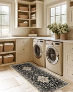 RELEANY Washable Area Rug, Runner 2'x5', Black/Neutral - Image 2