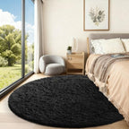 Ophanie Round Rug 6Ft Black Circle Area Rug, Room Decor for Men, Fluffy Fuzzy Bedroom Carpet, Plush Soft Shaggy Living Room Rugs for Kids Home Aesthetic, Nursery with Over 99 pcs Pile fibers - Image 5