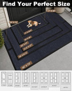 Mibao Front Door Mat Outdoor Entrance, 73" x 46" Heavy Duty Welcome Mat for Outdoor and Indoor, Waterproof Dirt Trapper Doormat, Super Absorbent Indoor Entryway Mat for Patio & Porch - Navy - Image 7