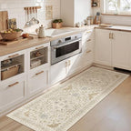 Madane Washable Runner Rug 2x6 Runners for Hallways Non Slip, Beige/Blue - Image 3