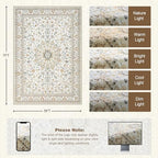 5x7 Area Rugs Living Room: Washable Vintage Rug for Bedroom Beige - Image 2
