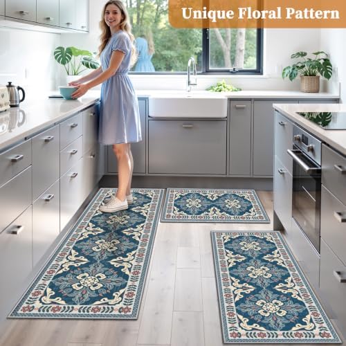 3 Piece Kitchen Rugs Set, Non Slip Washable Floor Mats with Water Absorbent - Image 6
