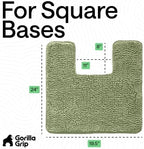 GORILLA GRIP Chenille Bath Rug Mat for Square Toilet Base, 24x19 Sage - Image 2