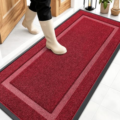 OLANLY Front Door Mat Outside 59x23, All-Season Heavy-Duty Rubber Doormat by OLANLY