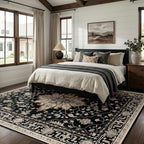 RELEANY Washable Area Rug, Large 9'x12', Black/Neutral - Image 2