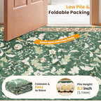 SameBed 4x6 Area Rug Living Room, Vintage Washable Carpet Brown Green - Image 7