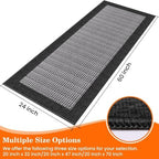 StepRite Kitchen Rugs, Kitchen Mats for Floor, 60"x24" Non-Slip Machine-Washable Kitchen Throw Rug, Absorbent Runner Rugs Office, Sink Standing Desk Mat, Decor Carpet, Black - Image 2