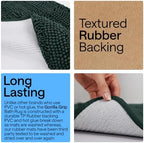 GORILLA GRIP Bath Rug Mat for Bathroom, Thick Chenille, 24x17 Hunter Green - Image 3