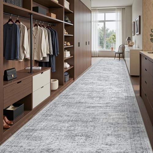 3x16 Runner Rug Non Slip,Washable Hallway Runner Rug,Grey - Image 5