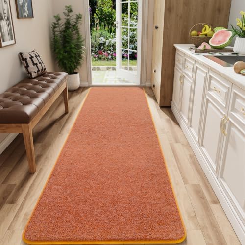 AROGAN 2x8 Runner Rug for Hallway, Long Runner Rugs Non Slip, Orange by AROGANAREARUG