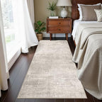Washable 2x5 Kitchen Runner Rug: Abstract Water Resistant Sink Stove Entryway Rug Soft Living Room Bedroom Beside Carpet Thin Low Pile Non-Slip Hallway Bathroom Laundry Room Floor Mat(2X5,Beige/Cream) - Image 4