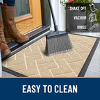 OLANLY Front Door Mat Outside 71x47, All-Season Absorbent Rubber Doormat - Image 6