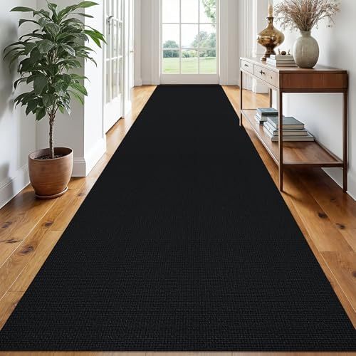 EARTHALL Washable Runner Rug, Non Slip Hall Runner, 3x18 Ft, Black Heather by Unknown