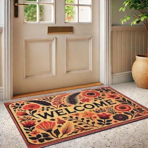 Outdoor Rug Door Mat, Welcome Mat Outdoor, Non-Slip Door Mat Outside Entrance, Stylish Welcome Mat, Entryway Rug, 19'x31' (16.WelcomeFlower) - Image 5