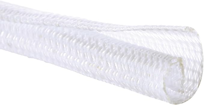 QCSIW 1/4" x100ft Split Sleeve Wire Loom Tubing - Cat-Proof Cord Protector for USB, Power, Audio/Video Cables | Chew-Resistant Sleeving, Easy Install, White