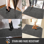 HIYARD Sturdy Front Door Mat, Absorbent Muddy Dirt Resist Welcome Door Mats Outdoor Indoor, Stain and Fade Resistant, Non-Slip Rubber Backing Low Profile Doormat for Entryway, 60×36, Grey - Image 5