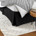 Amazon Basics Lightweight Pleated Bed Skirt, Machine Washable, Wrinkle and Fade Resistant, King, Black by AmazonBasics