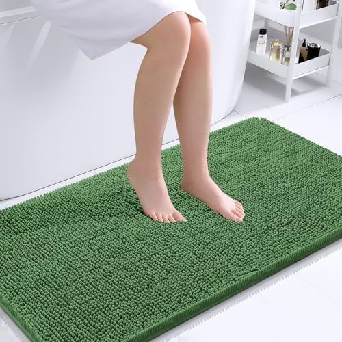 OLANLY Bathroom Runner Rugs 45x27, Extra Soft Absorbent Chenille Bath Rugs by OLANLY