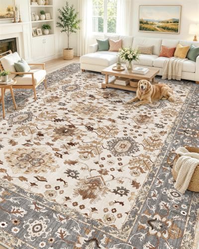 OLANLY 9x12 Washable Area Rug, Soft Non Slip Carpet for Bedroom Living Room by OLANLY