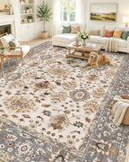 OLANLY 9x12 Washable Area Rug, Soft Non Slip Carpet for Bedroom Living Room by OLANLY