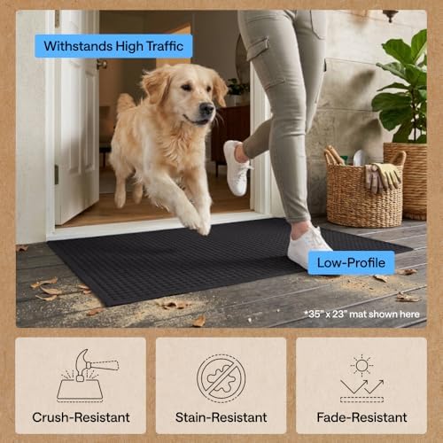 GORILLA GRIP® HydroABSORB Door Mat for Indoor Outdoor Use, 2 Pk 29x17 Black - Image 5