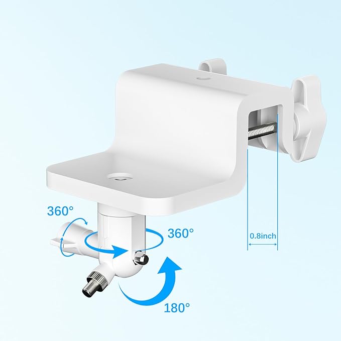 Didalo 2 Pack Gutter Mount Compatible with eufyCam 2C/2C Pro, 2/2 Pro, 3C/S300, 3/S330,SoloCam S220/C210, 360°Rotation Security Bracket with 1/4 Screw Thread(Camera Not Included)