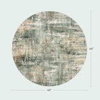 Lofus 4ft Area Rug for Living Room,Abstract Washable Rugs,Coffee/Green - Image 2