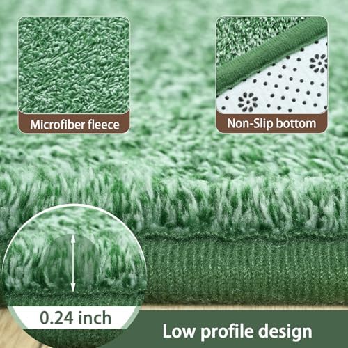 AROGAN 5x7 Area Rugs for Living Room Non Slip Dorm Bedroom Rug, Matte Green - Image 5