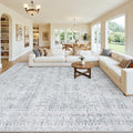 10x14 Area Rugs Living Room: Bedroom Neutral Washable Carpet Gray by Luxturiy