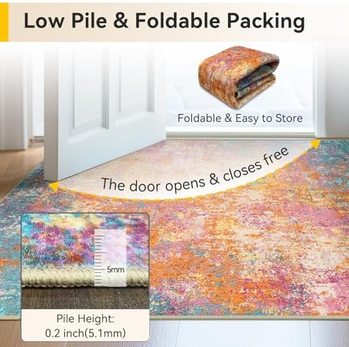 RELEANY Washable 5'x7' Abstract Area Rug for Living Room Starlight - Image 7