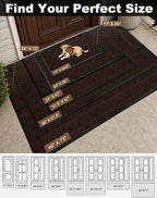 Mibao Front Door Mat Outdoor Entrance, 47" x 32" Heavy Duty Welcome Mat for Outdoor and Indoor, Waterproof Dirt Trapper Doormat, Super Absorbent Indoor Entryway Mat for Patio & Porch - Brown - Image 3