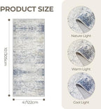 4x10 Runner Rug Non Slip,Washable Hallway Runner Rug,Blue - Image 2
