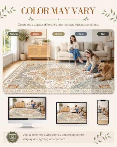 OLANLY 5x7 Washable Area Rugs, Soft Non Slip Carpet for Bedroom Living Room - Image 2