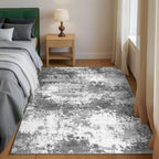 3x4 Washable Porch Rug Grey Front Door Welcome Mat 36x48, Indoor Outdoor Entryway Rugs for Kitchen Floor, Bath, Bedroom Bedside, Non-Slip Low Pile Stain & Fade Resistant, Abstract Gray - Image 3