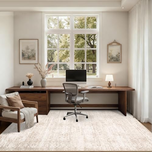 5x7 Area Rugs Living Room: Washable Rug for Bedroom Beige Brown - Image 6