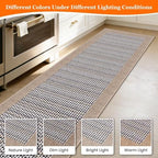 StepRite Kitchen Rugs, Kitchen Mats for Floor, 96"x20" Non-Slip Machine-Washable Kitchen Throw Rug, Absorbent Runner Rugs Office, Sink Standing Desk Mat, Decor Carpet, Khaki - Image 3