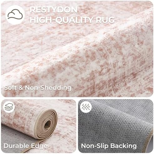 2x8 Runner Rug Non Slip,Washable Hallway Runner Rug,Pink - Image 7