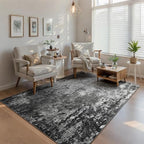 Ompaa Living Room Rug 5x7 Black Area Rug Machine Washable Boho Carpet Non Slip Abstract Vintage Indoor Large Rugs for Bedroom, Classroom, College Dorm, Farmhouse, Dining Room, Kids Playroom - Image 4