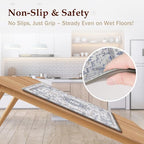 Boho Kitchen Mats for Floor 2PC Anti Fatigue Kitchen Rugs, Blue Grey - Image 4