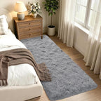 Noahas 2x10 Grey Fluffy Soft Runner Rug Non-Slip for Bedroom Dorm Hallway - Image 2